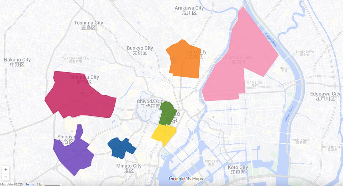 Where to Stay in Tokyo Tokyo area map