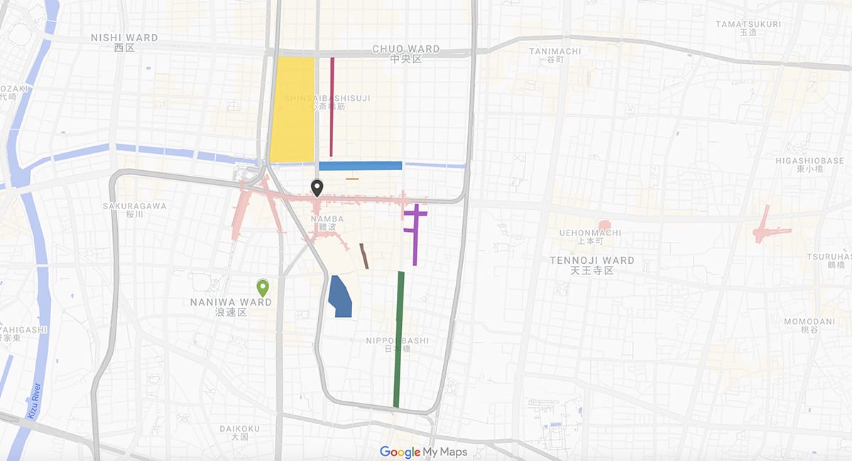 Namba Travel Guide Namba area map
