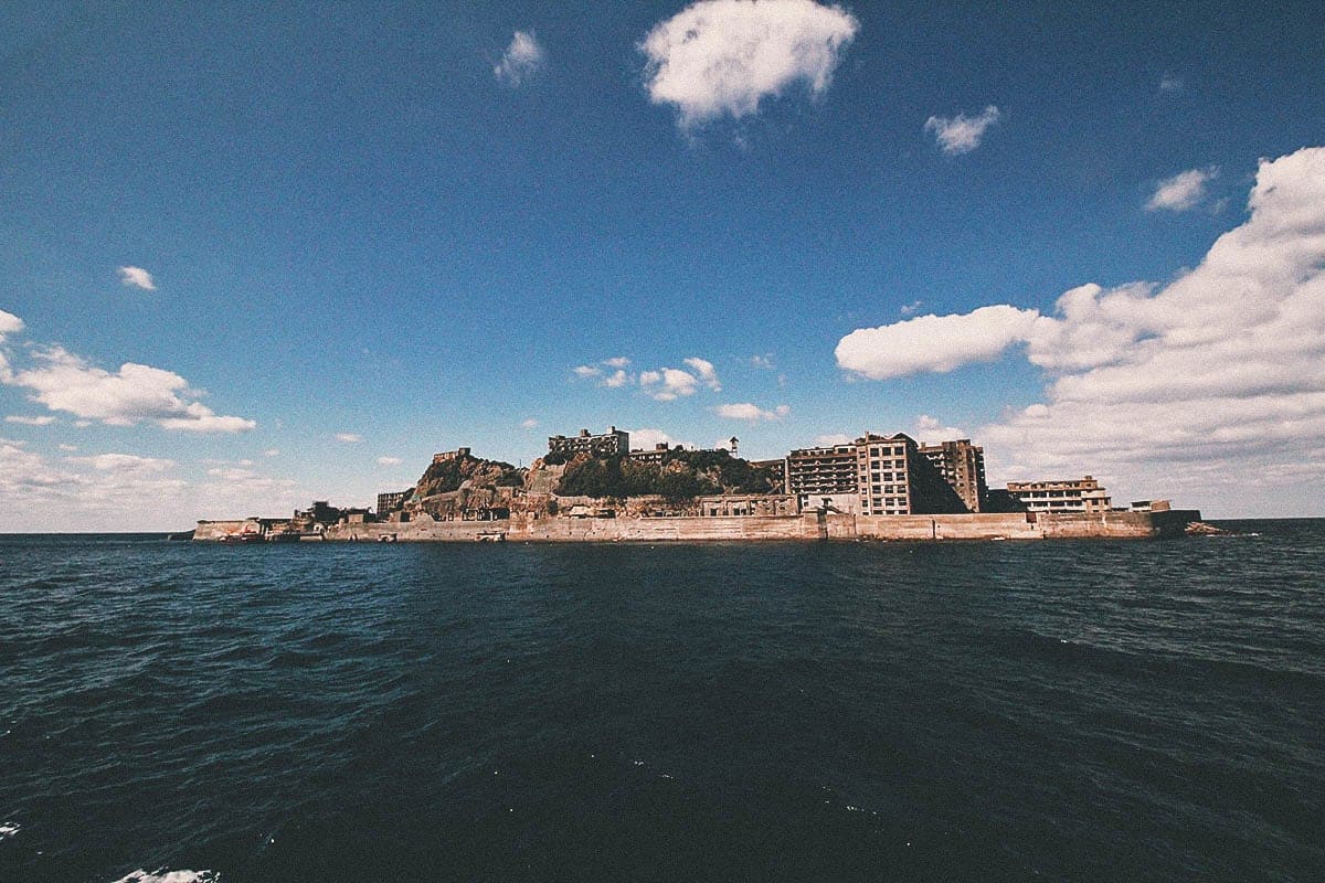 Nagasaki Travel Guide Gunkanjima from a boat