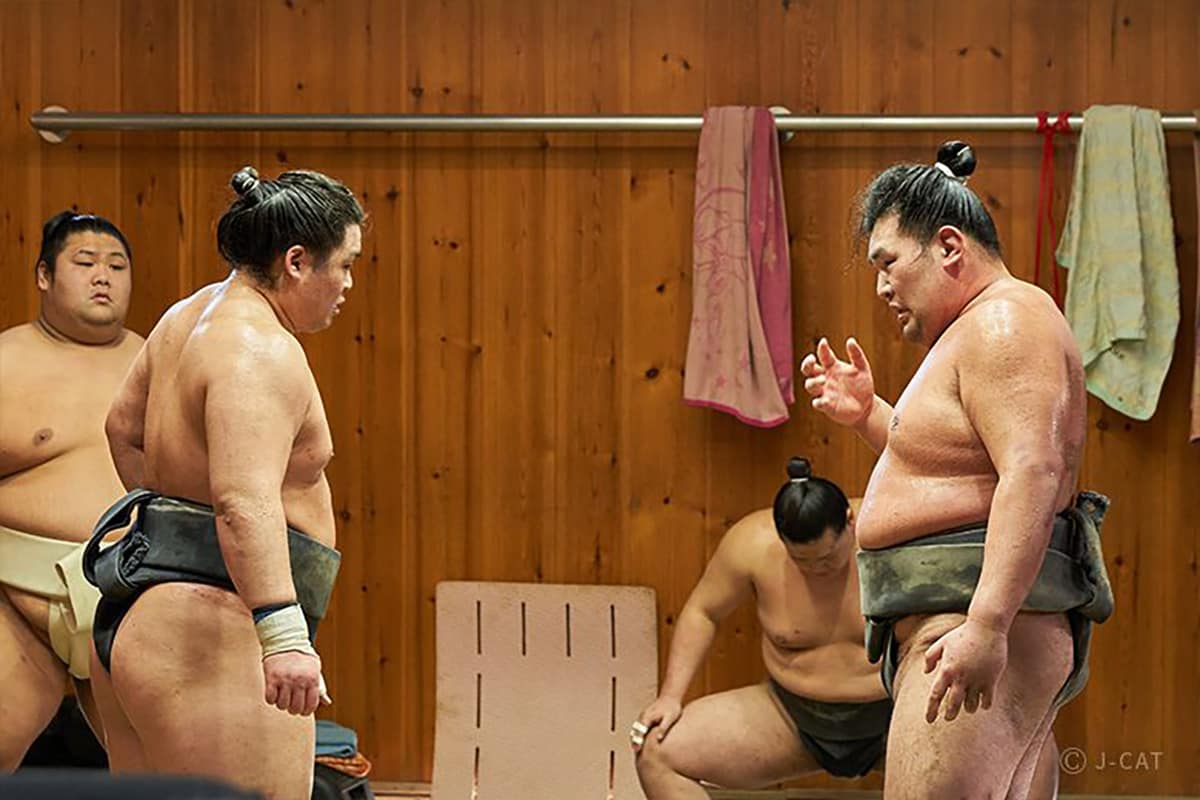 Luxury Experiences in Tokyo Sumo wrestlers practicing
