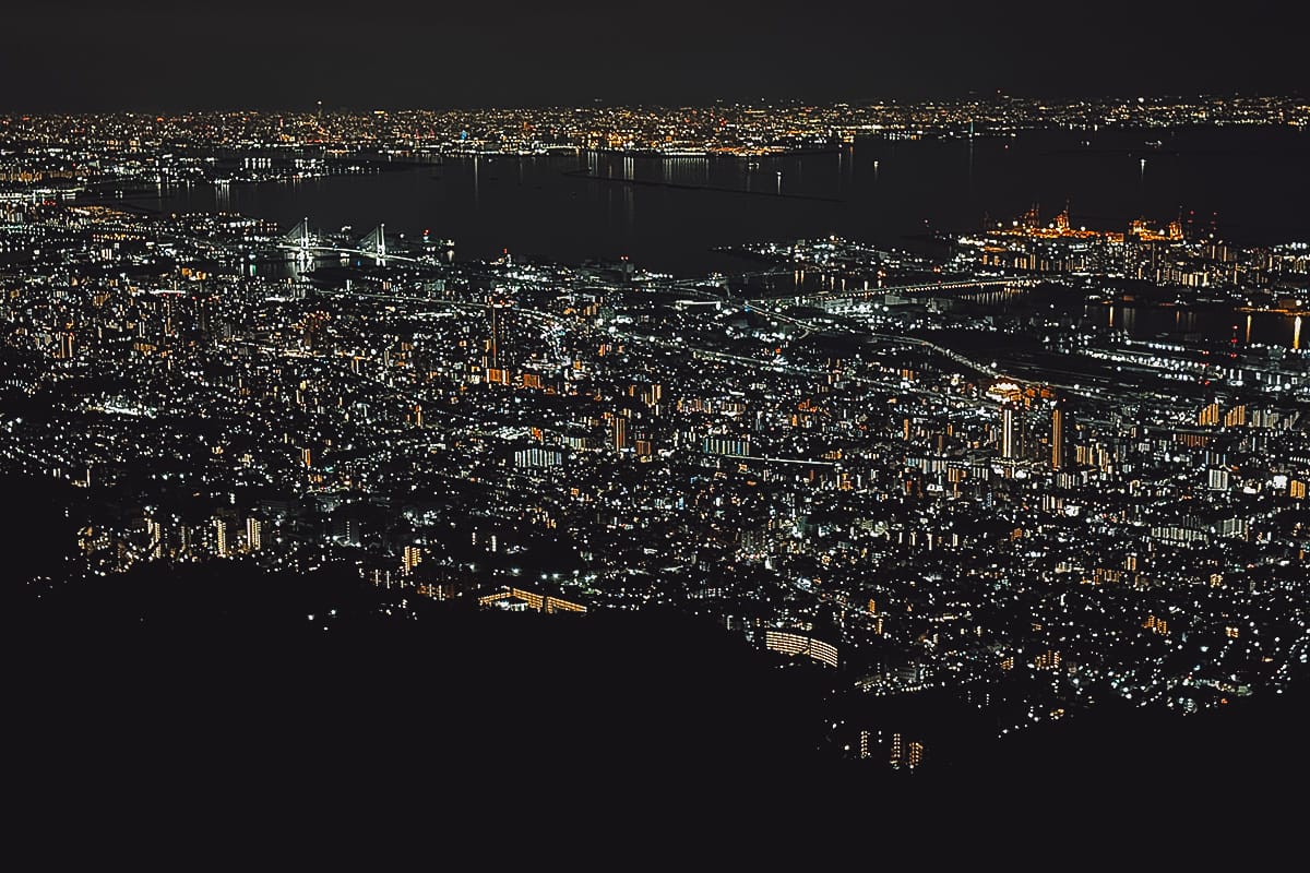 Day Trips From Osaka Night view from Mt Maya