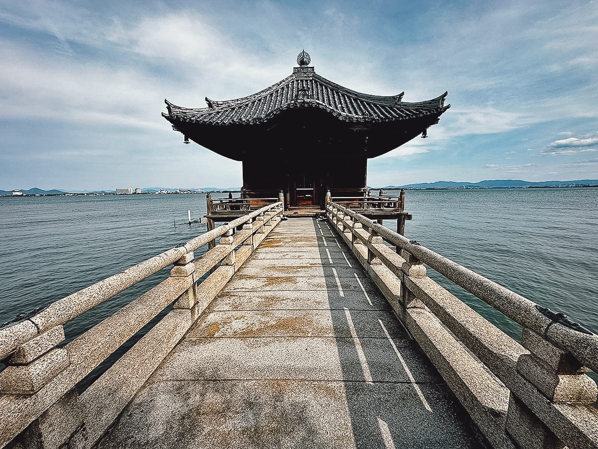Lake Biwa Travel Guide The floating hall at Mangetsu-ji