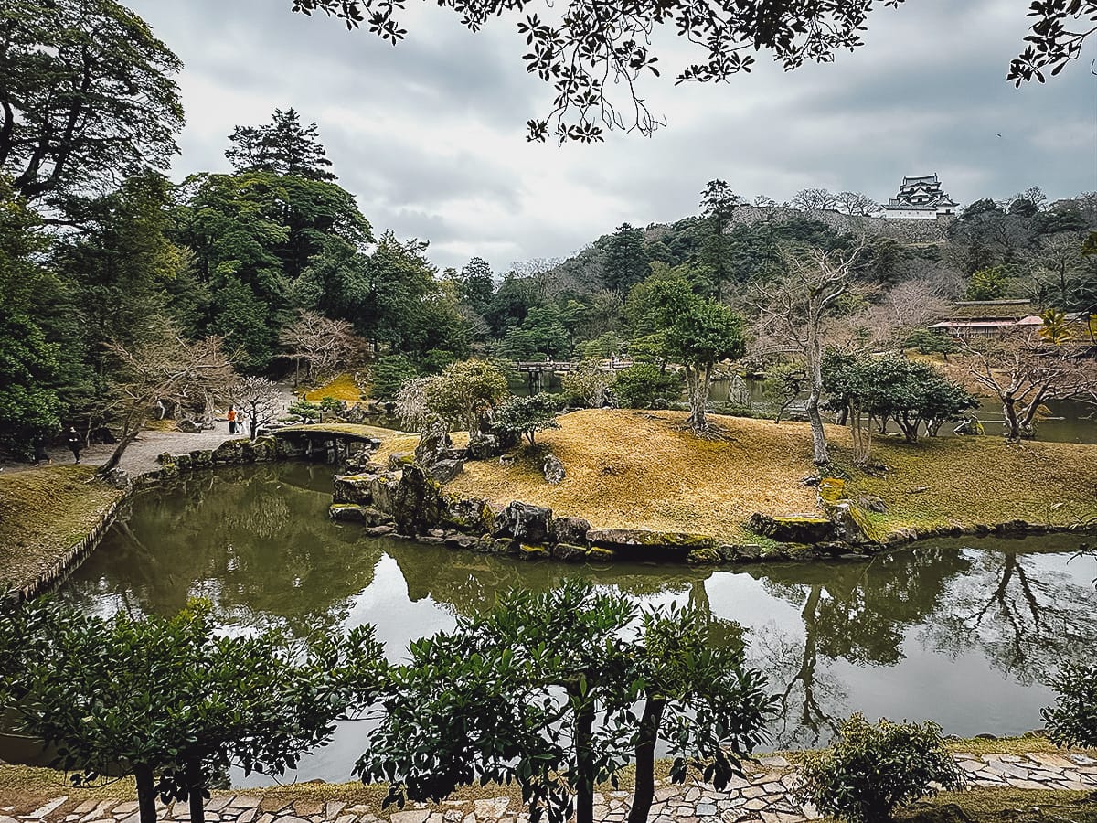 Lake Biwa Travel Guide View of Hikone Castle from Genkyuen Garden