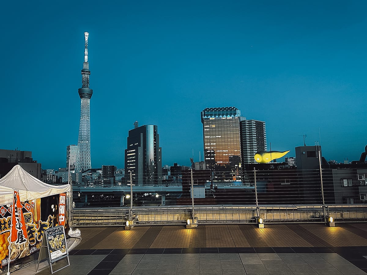 Free Observatories in Tokyo Night view from Asakusa Hare Terrace observation deck