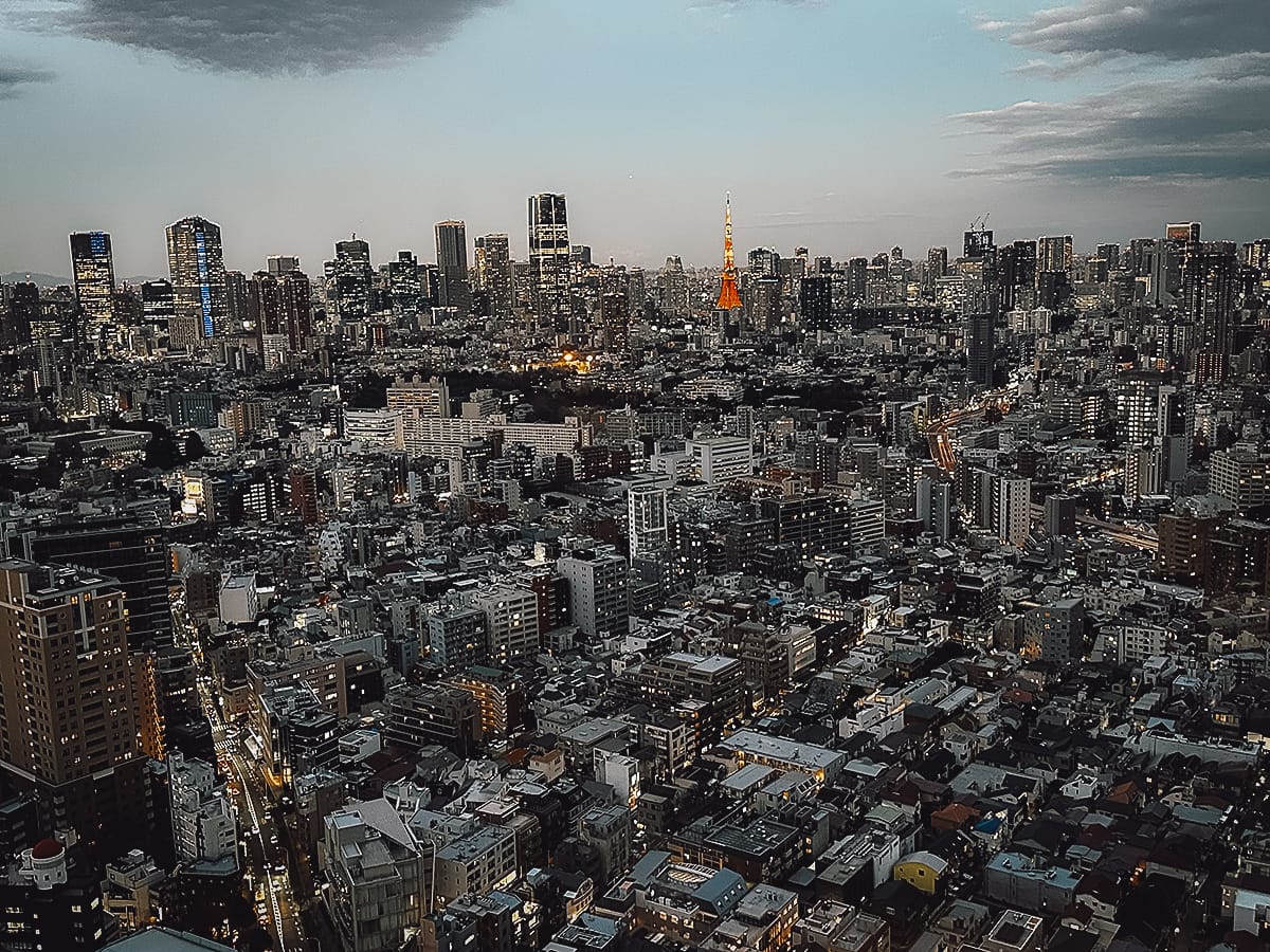 Free Observatories in Tokyo View from Top of Yebisu observation deck